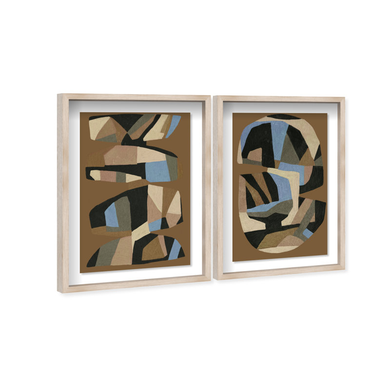 Artisan Potery Set Set by Oliver Gal, 11.5"H x 16.5"W, Natural Oak Shadowbox