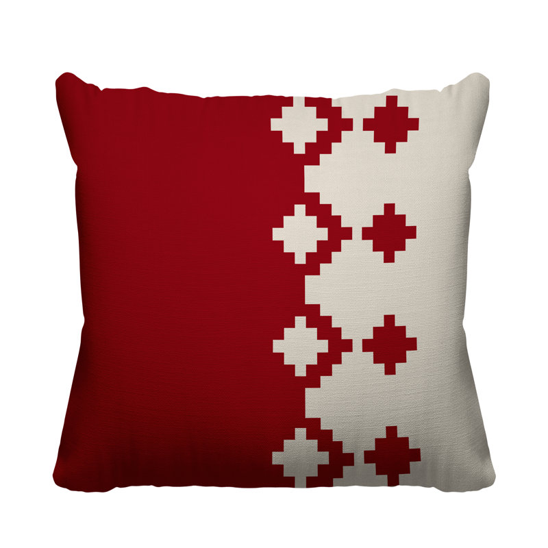 Coussin intérieur / extérieur Moki Southwestern, L 17 po x H 17 po, Rouge