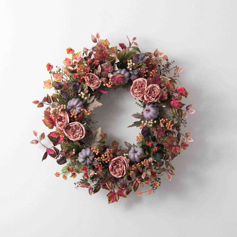 Couronne de soie, H 26 po x l 26 po x P 6 po