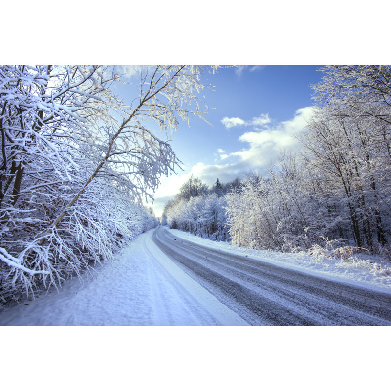Winter Road by Narloch-liberra - Wrapped Canvas Print, 81cm H x 122cm W