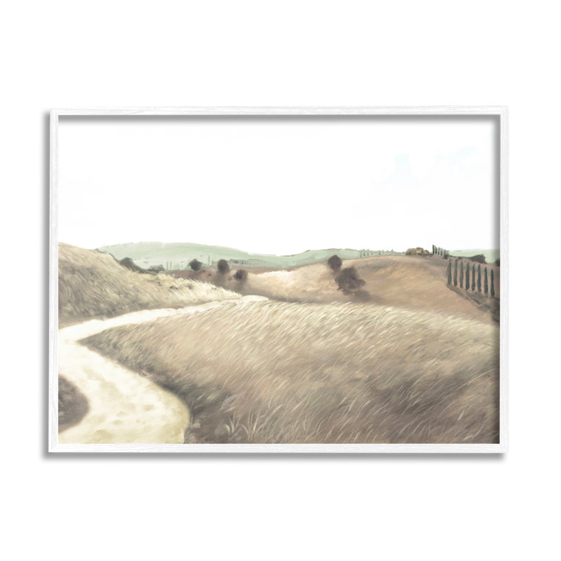 Art champêtre sur fond blanc, H 20 po x l 16 po, Giclée encadrée blanc bord de mer