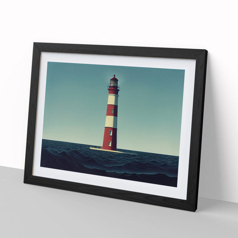Stupendous Lighthouse - Single Picture Frame Print, Black Framed, 34cm H x 46cm W x 2cm D