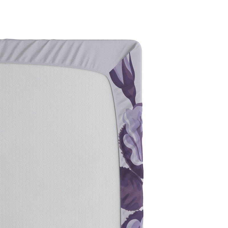 Ensemble de 2 draps-housses Ambesonne, Lilas, violet / floral, Drap-housse grand