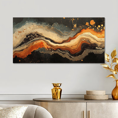 «Brown Beige Lucian II», reproduction d'art sur toile moderne encadrée