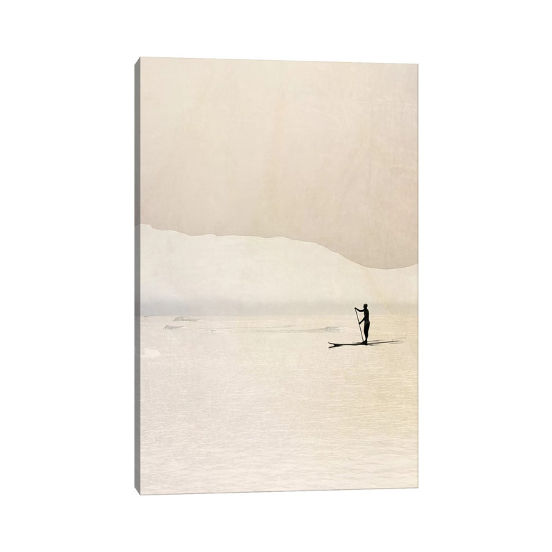 «Stand Up Paddler» par Amy & Kurt Berlin - peinture sur toile tendue, H 12 po x l 8 po x P 0,75 po