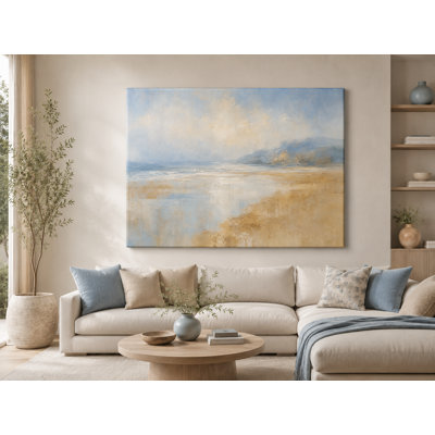 Morning Tide Reflection - Coastal Abstract Landscape, impression giclée sur toile tendue