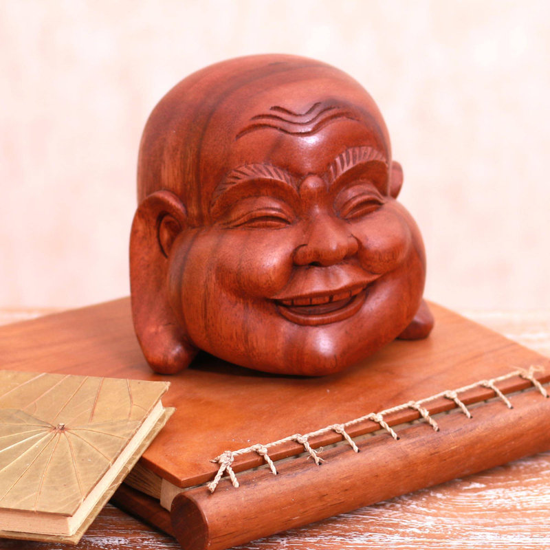 Sculpture en bois Jolly Buddha