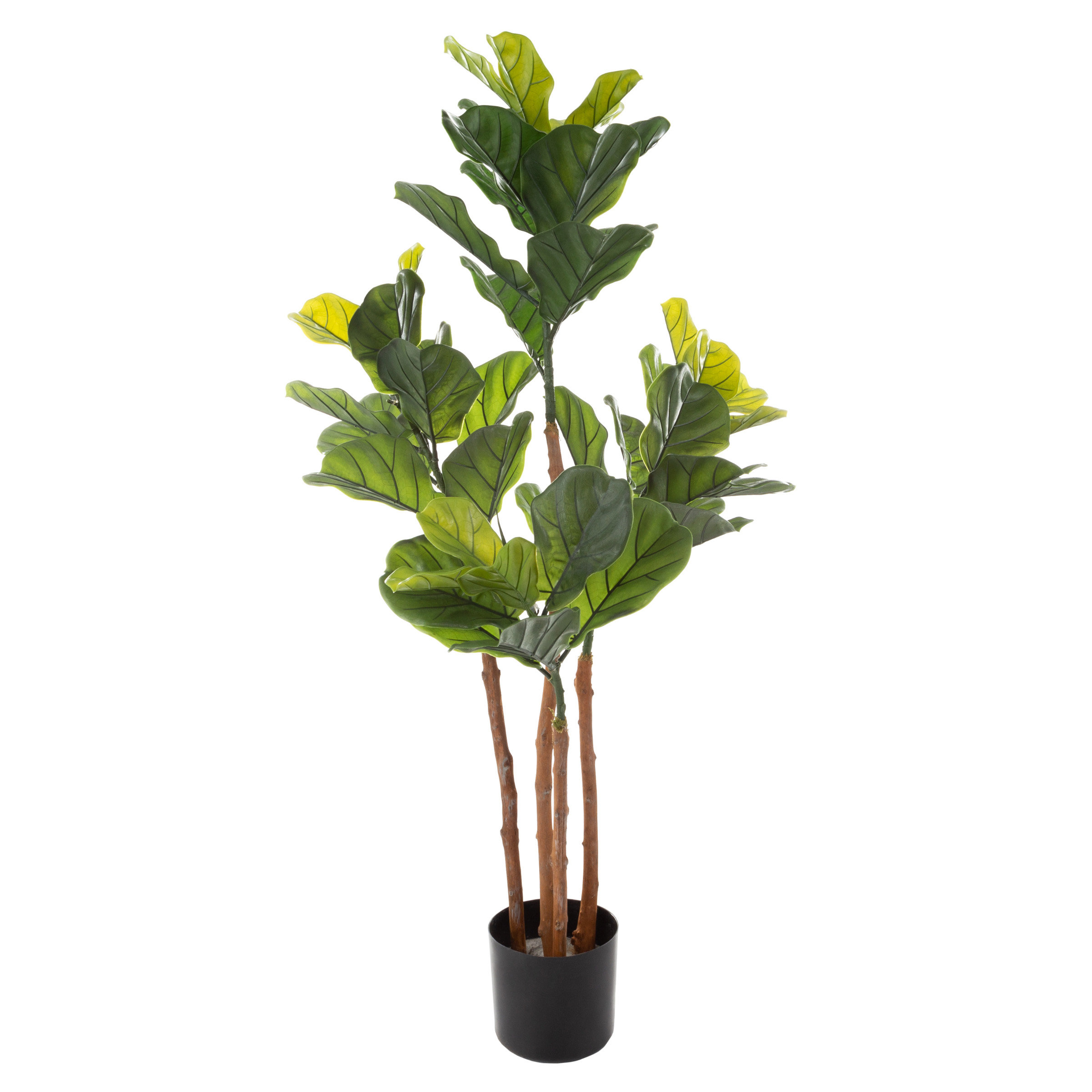Primrue Fiddle Leaf Fig Artificial Tree 50Inch Potted Faux Plant