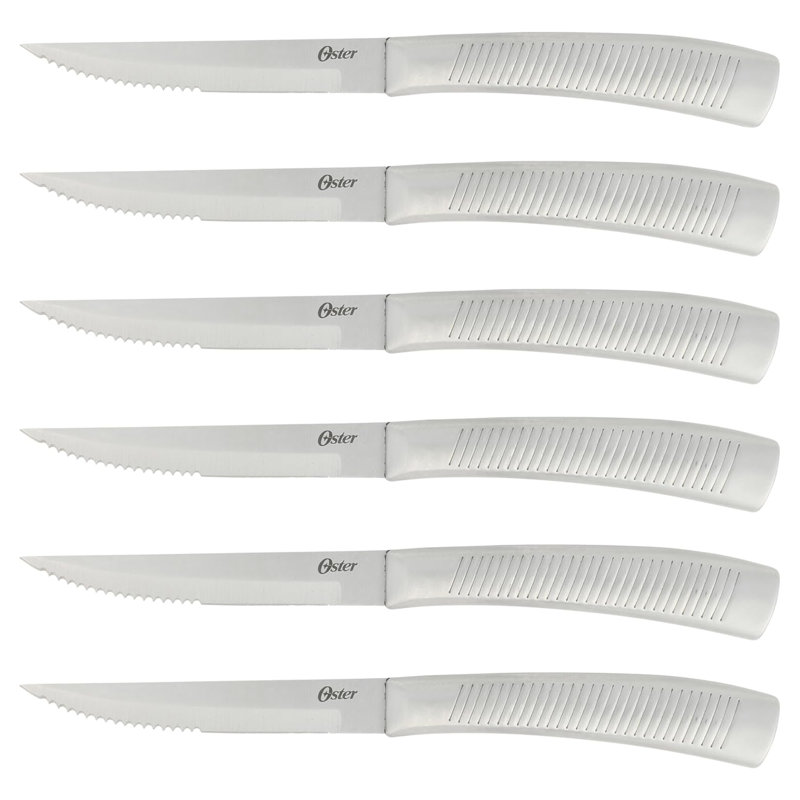 Oster Eddington 16 Piece Stainless Steel Kitchen Knife Block Set in Silver