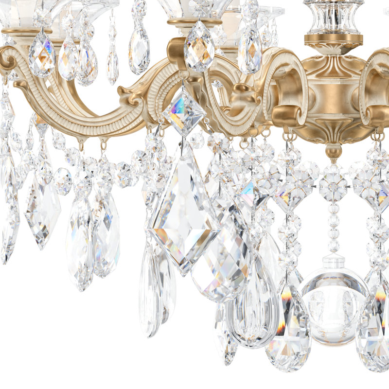 La Scala 8 - Light Glass Chandelier, Antique Silver, Handcut Clear