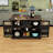 Kitchen Island with Drop Leaf, Charging Station, 2 Drawers and Adjustable Shelves-1062026607