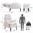 Jonilda Upholstered Accent Chair and Ottoman with  Adjustable Backrest-95031057