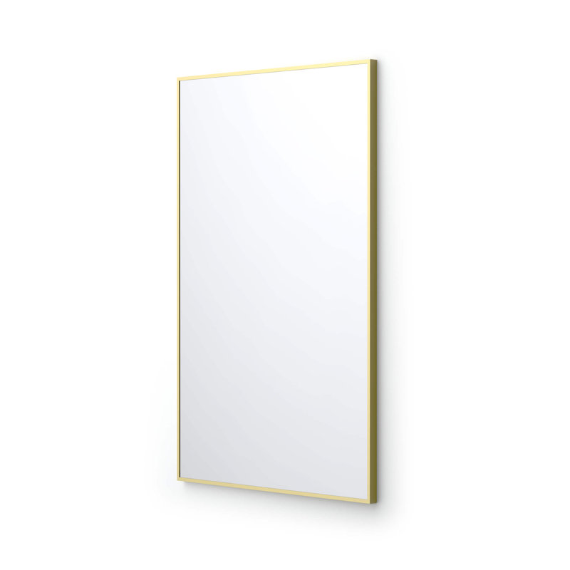 Premium Metal Frame Shatterproof Wall Mount Mirror - FM1, 36" x 24", Brushed Gold
