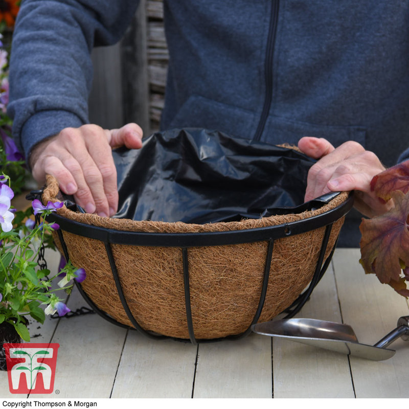 Dubenky Hanging Basket Planter with Liner (x4), 4