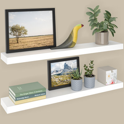 Sydney 36" W x 6" D Floating Shelves Set with Invisible Wall Mount Brackets