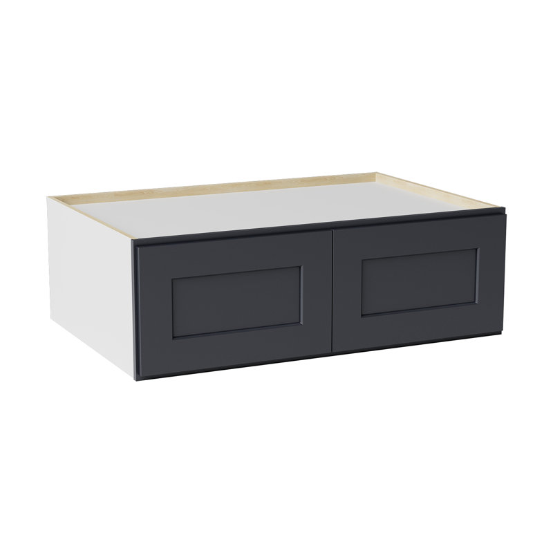 Ready to Assemble Solid Wood Shaker Wall Kitchen Cabinet, 12" H x 36" W x 12" D, Noir Shaker