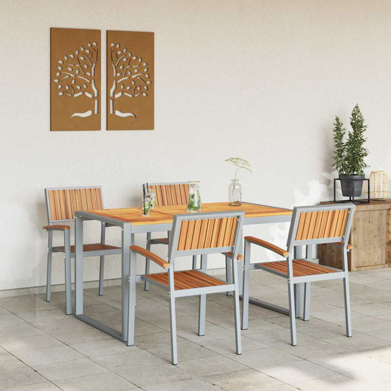 Rectangular 5 - Piece 4 - Person 180Cm L Outdoor Table Set, 75cm H x 160cm W x 80cm D
