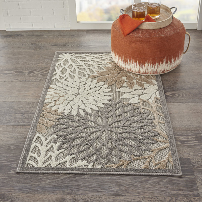 Tapis à motif floral moderne et naturel Newton, Rectangle 6 pi x 9 pi