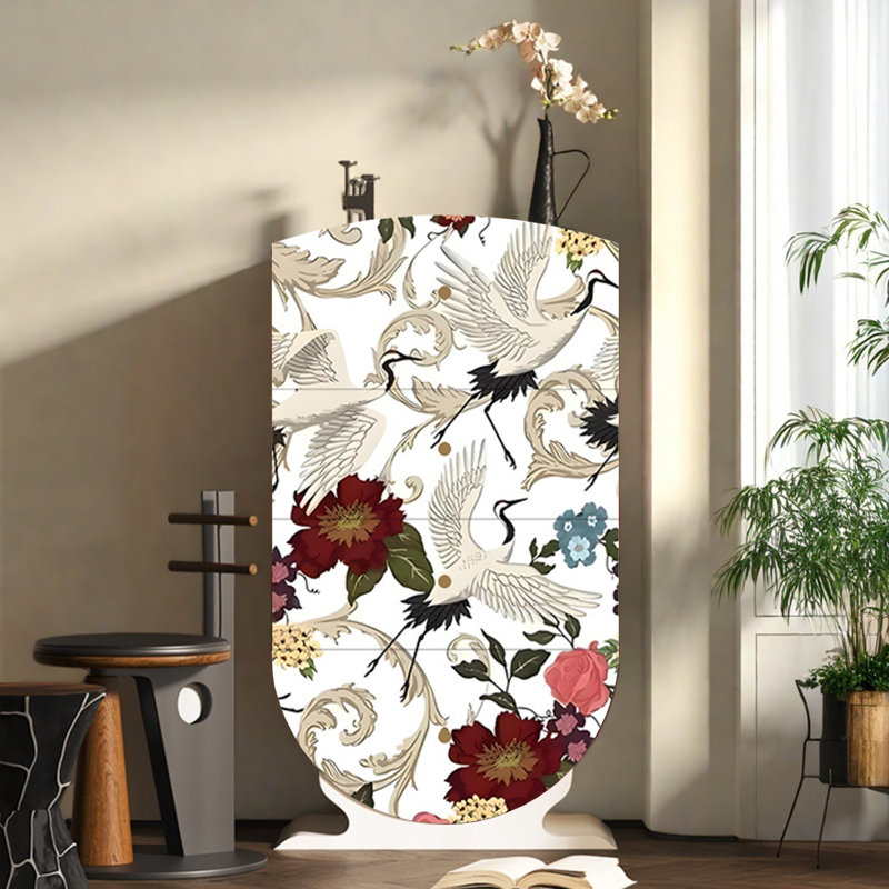 Commode décorative 4 tiroirs, Blanc