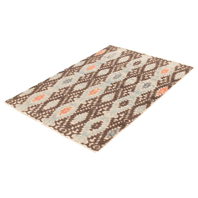 Kannry One-of-a-Kind 5'4" X 7'5" New Age Wool Area Rug in Dark Brown
