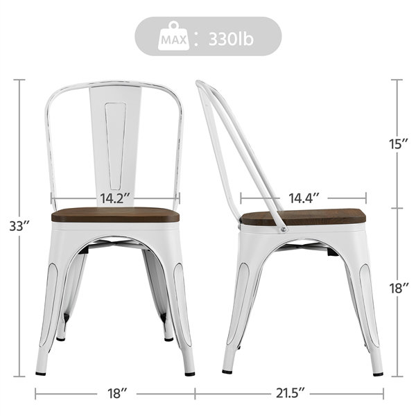 Chaise d'appoint Galway, Blanc / Brun