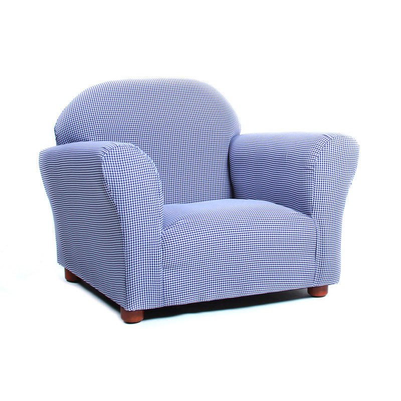 Fauteuil club pour enfants en guingan Weybridge, Bleu marine
