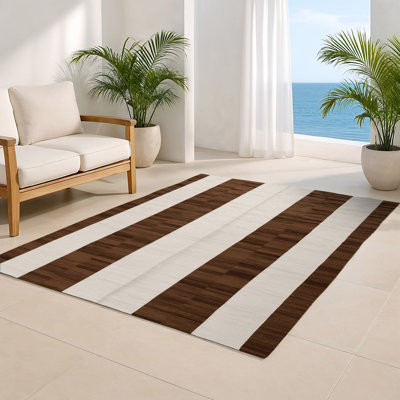 Tapis d'intérieur et d'extérieur à carreaux beige