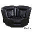 Obsidian Black Breathing Leather Corner Sectional Living Room Recliner Sofa