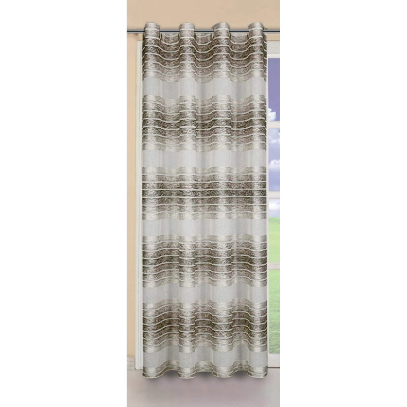 Wheelersburg Voile Panel Eyelet Sheer Curtain, Grey, 55 x 90 cm