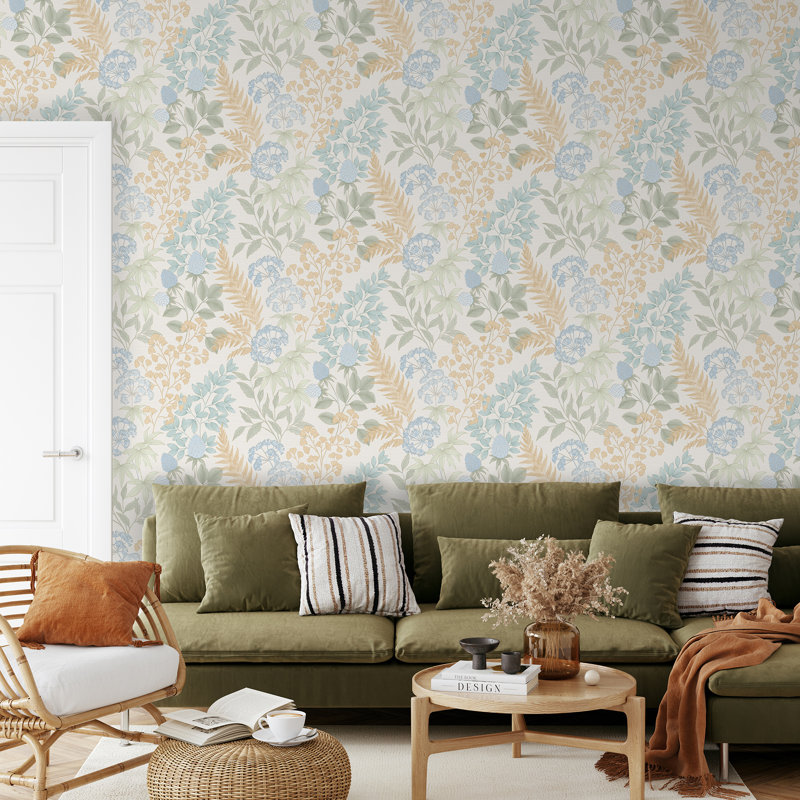 Gilded Bloom Cream Ground Wallpaper, Cream