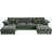 6 - Piece 145.5" U Shape Sectional Sofa Cloud Couch With Removable Ottomans-1317666636