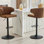 Chaise de bar rotative réglable moderne, suède avec dossier, chaise pivotante, convient au bar de cuisine et à la salle à manger, réglable en hauteur, supportant jusqu'à 300 livres
