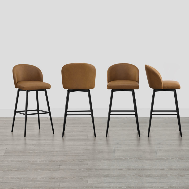Tabouret de bar et de comptoir pivotant, Brun, Extra Tall (30.3" Seat Height)