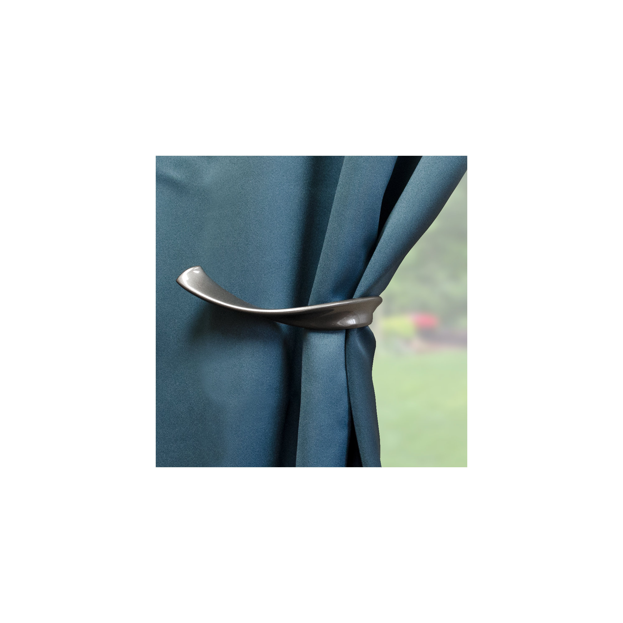 Presley Drapery Curtain Holdback, Pewter