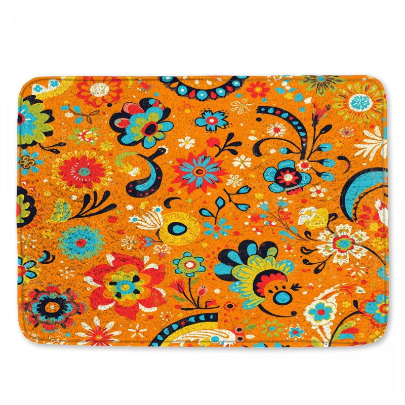 Tapis de bain Floral, 24in W x 17in L