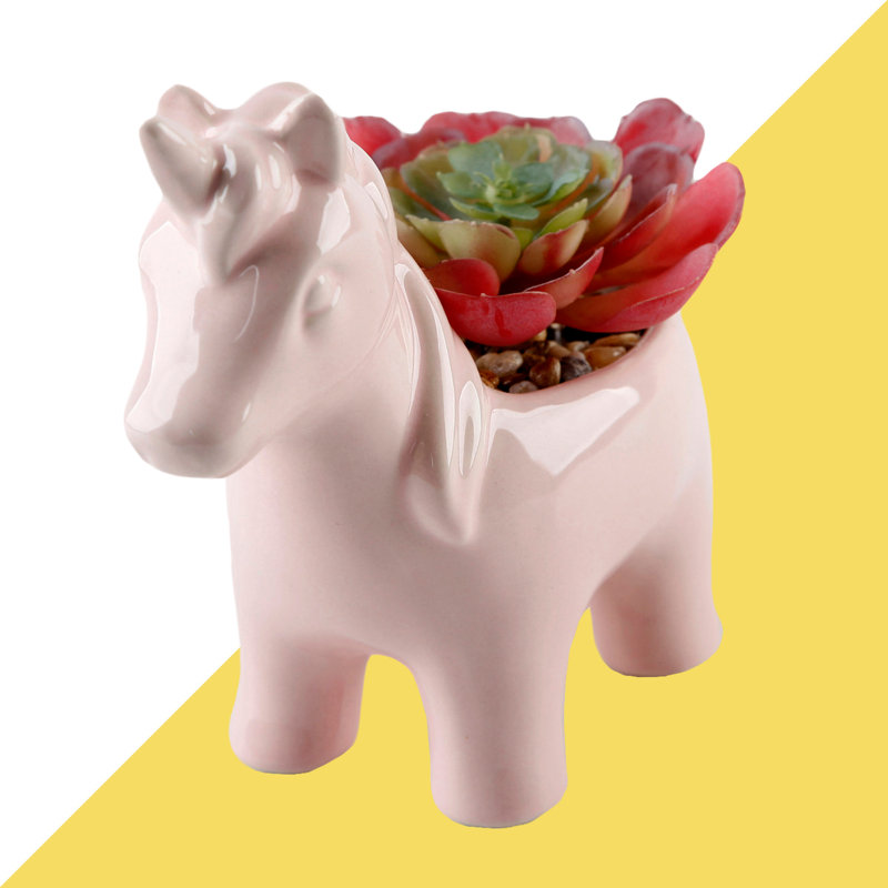 Plante grasse artificielle en pot 2 po, Rose