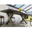 Solid Wood Top Metal Base Dining Table-64126010-64126011-64126013