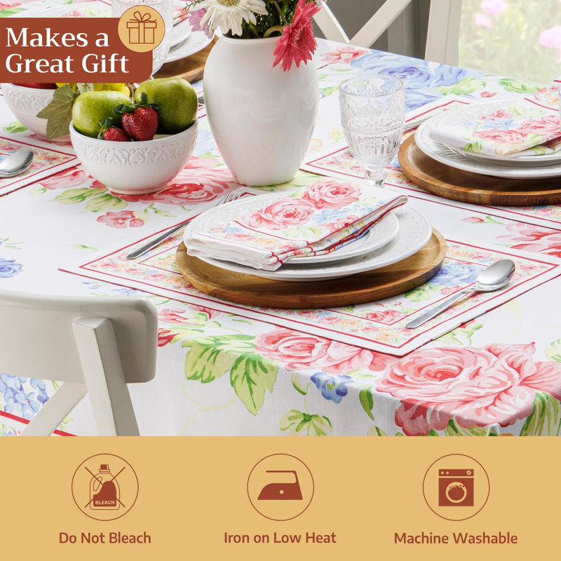 Ensemble de 4 serviettes de table en tissu 100% coton réutilisables de tous les jours Maison de Hermine