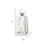 Porte-bougie de table 12 po en verre transparent et argenté et acier inoxydable