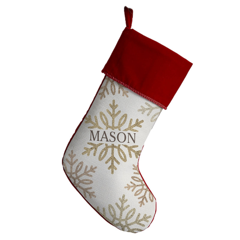 Chaussette de Noël bordeaux argentée et dorée, Oui