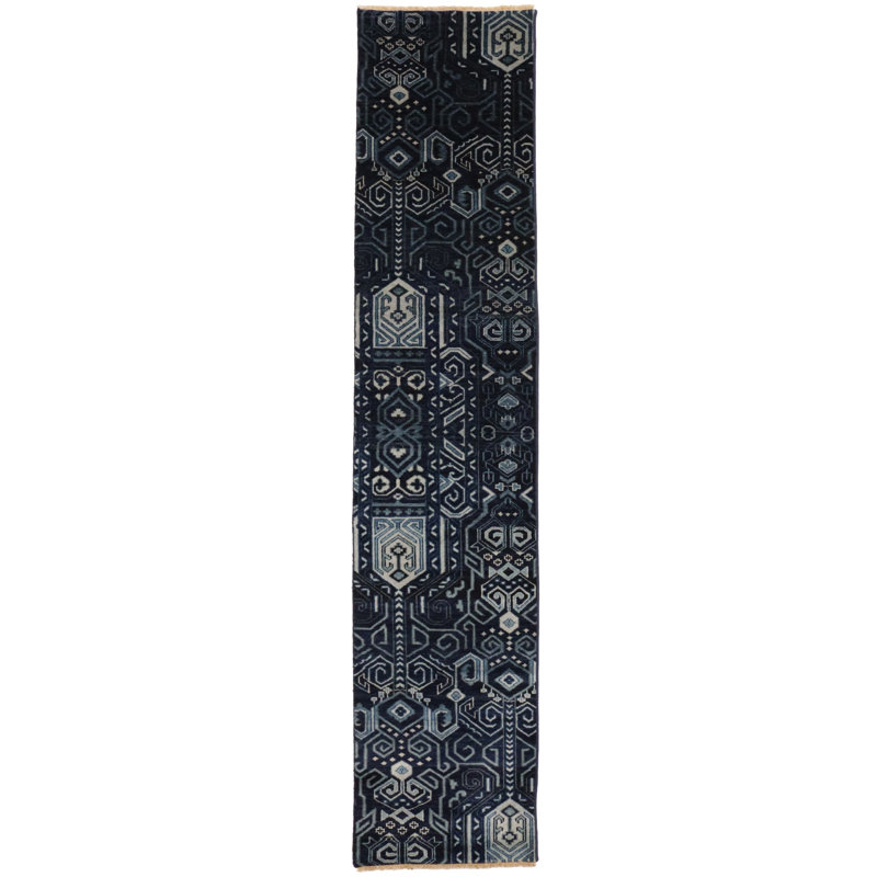Tapis de couloir oriental foncé foncé 2 x 10