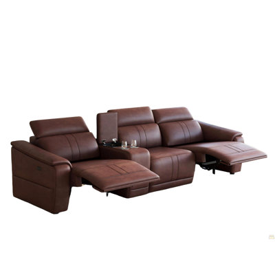 Canapé modulaire en cuir 4 pièces avec 2 porte-gobelets et canapé modulaire confortable