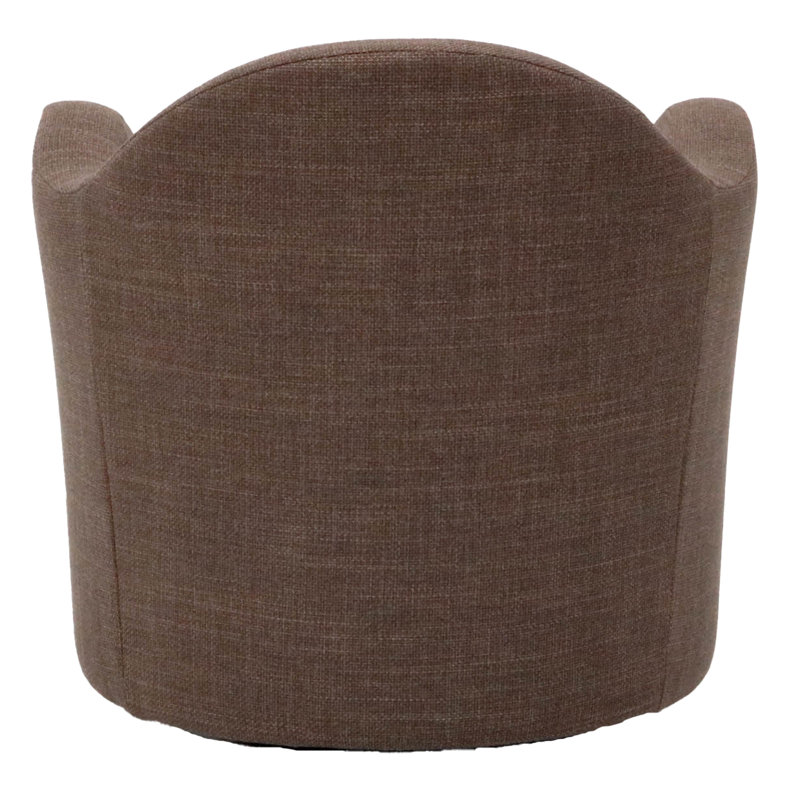 Brada 30.5" W Swivel Armchair, Brown Polyester Blend