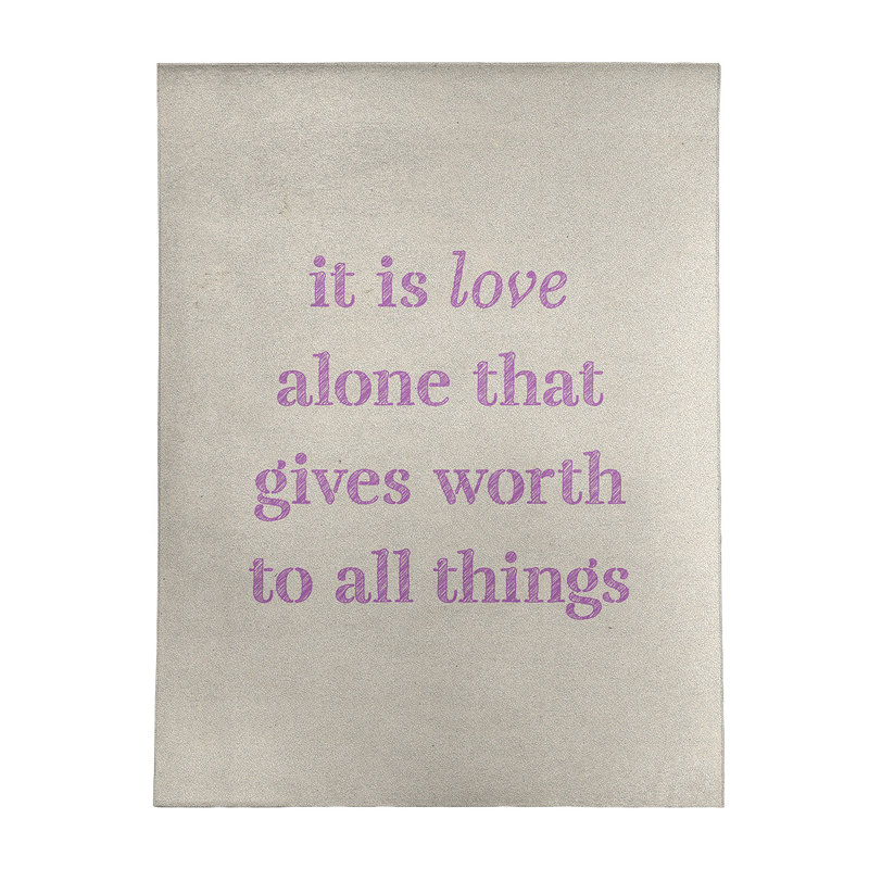 Tapis en poly-chenille à citation manuscrite love, Rectangle 9 pi x 12 pi