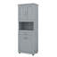Armoire de salle de bain haute avec panier à linge, armoire autoportante avec portes, panier à linge inclinable avec rangement-458146145