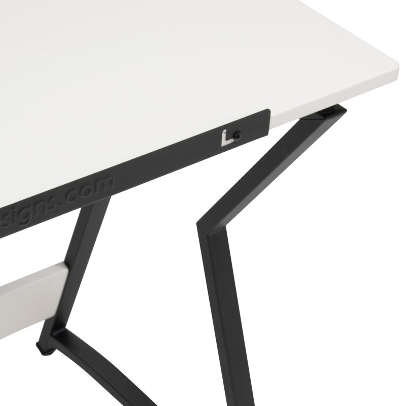 36" Wide Adjustable White and Black Craft Drawing Table