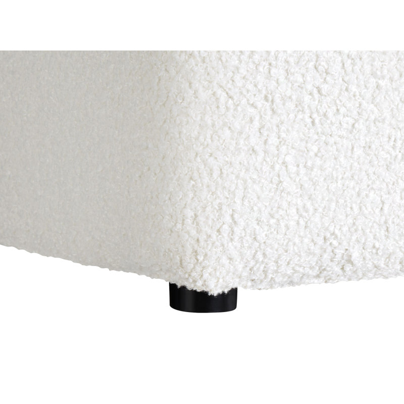 Haldan 38cm Wide Tufted Square Solid Colour Cube Ottoman, White
