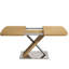 Table de salle à manger carrée 6, rétractable de 47,25 po à 63 po, finition naturel + structure en acier, sièges 4 à 6, et-1164093485-1164093651