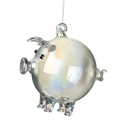 8cm Glass Animals Hanging Figurine Ornament