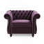 Fauteuil club traditionnel Chesterfield avec capitonnage à boutons profonds, accoudoirs roulés et garnitures cloutées-133995603